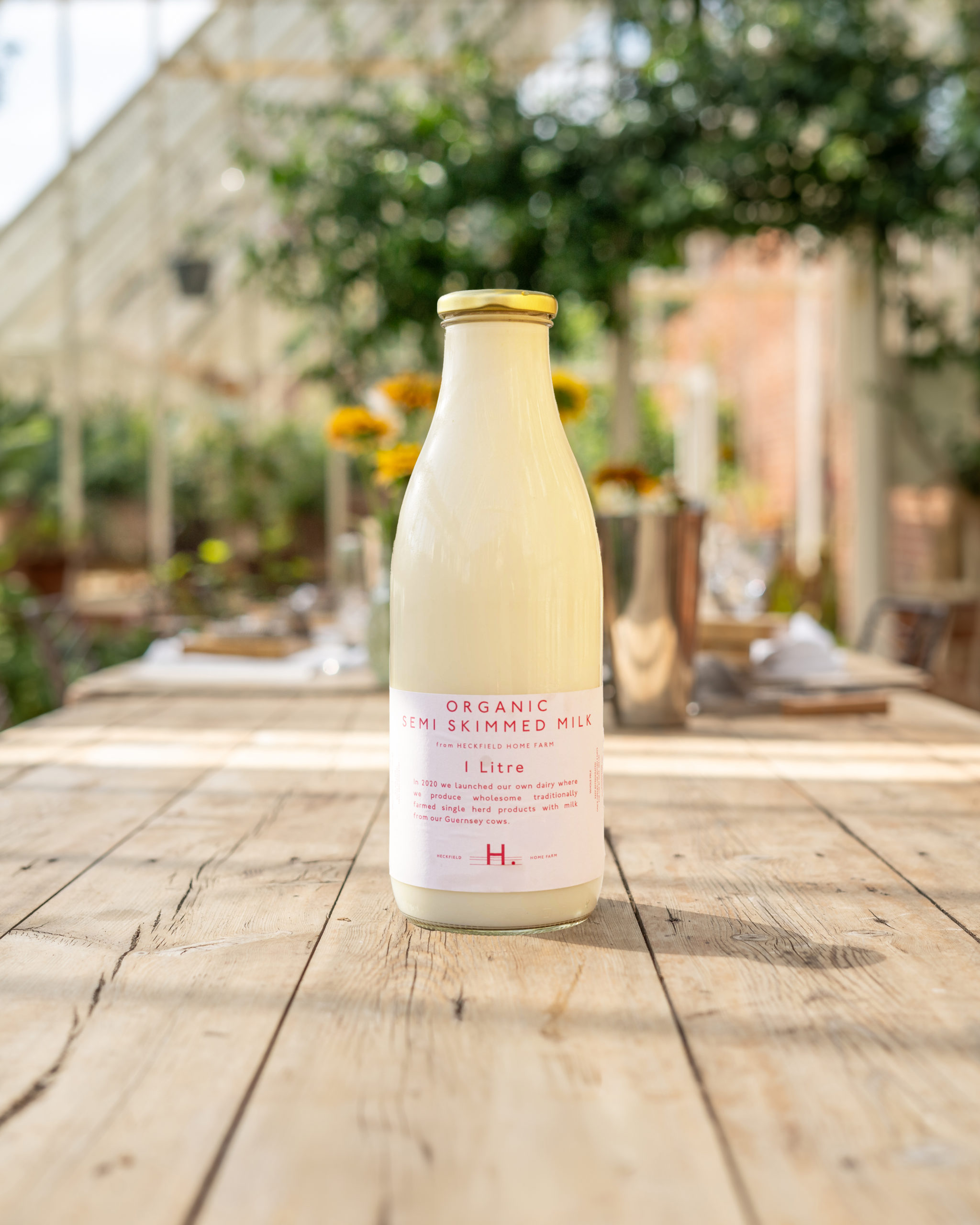 Home Farm Organic Guernsey Semi-Skimmed Milk - 1lt
