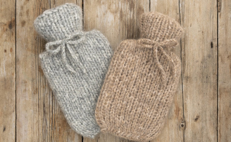 Hot Water Bottle with Hand Knitted Cover