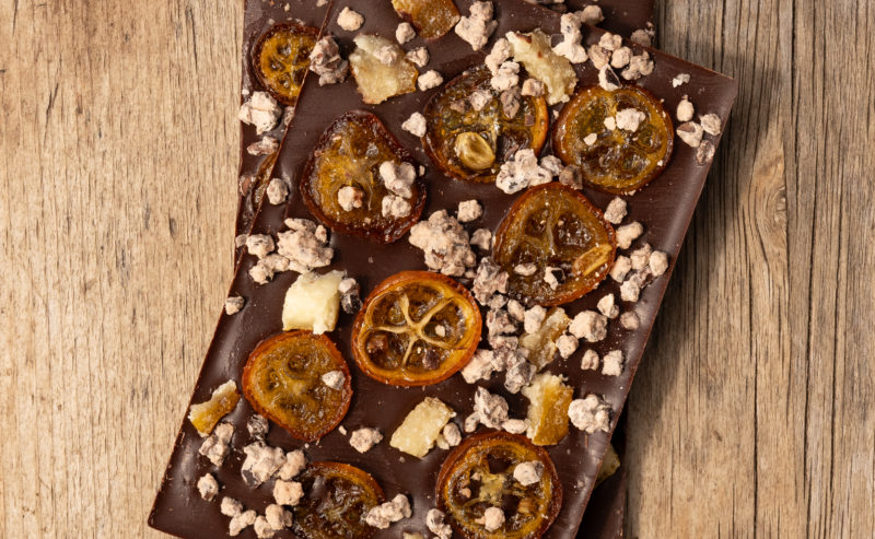 House-made Candied Citrus & Cocoa Nib Chocolate Bar (approx. 70g)